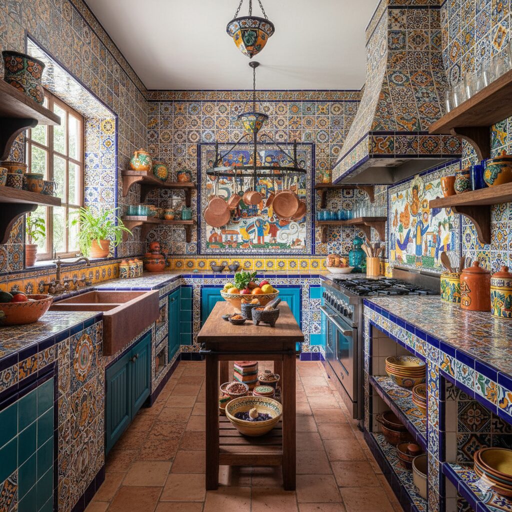 Vibrant Hand Painted Mexican Tiles for Kitchen