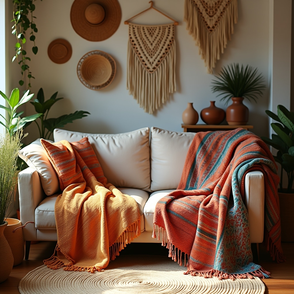 Boho Mexican Throw Blankets