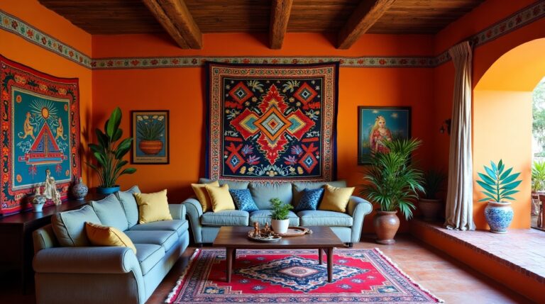 Mexican Home Decor with Otomi Fabric
