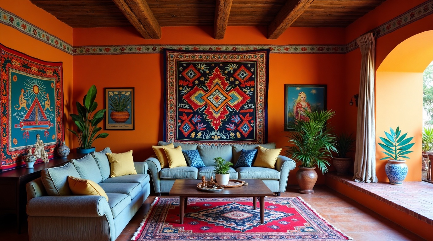 Mexican Home Decor with Otomi Fabric